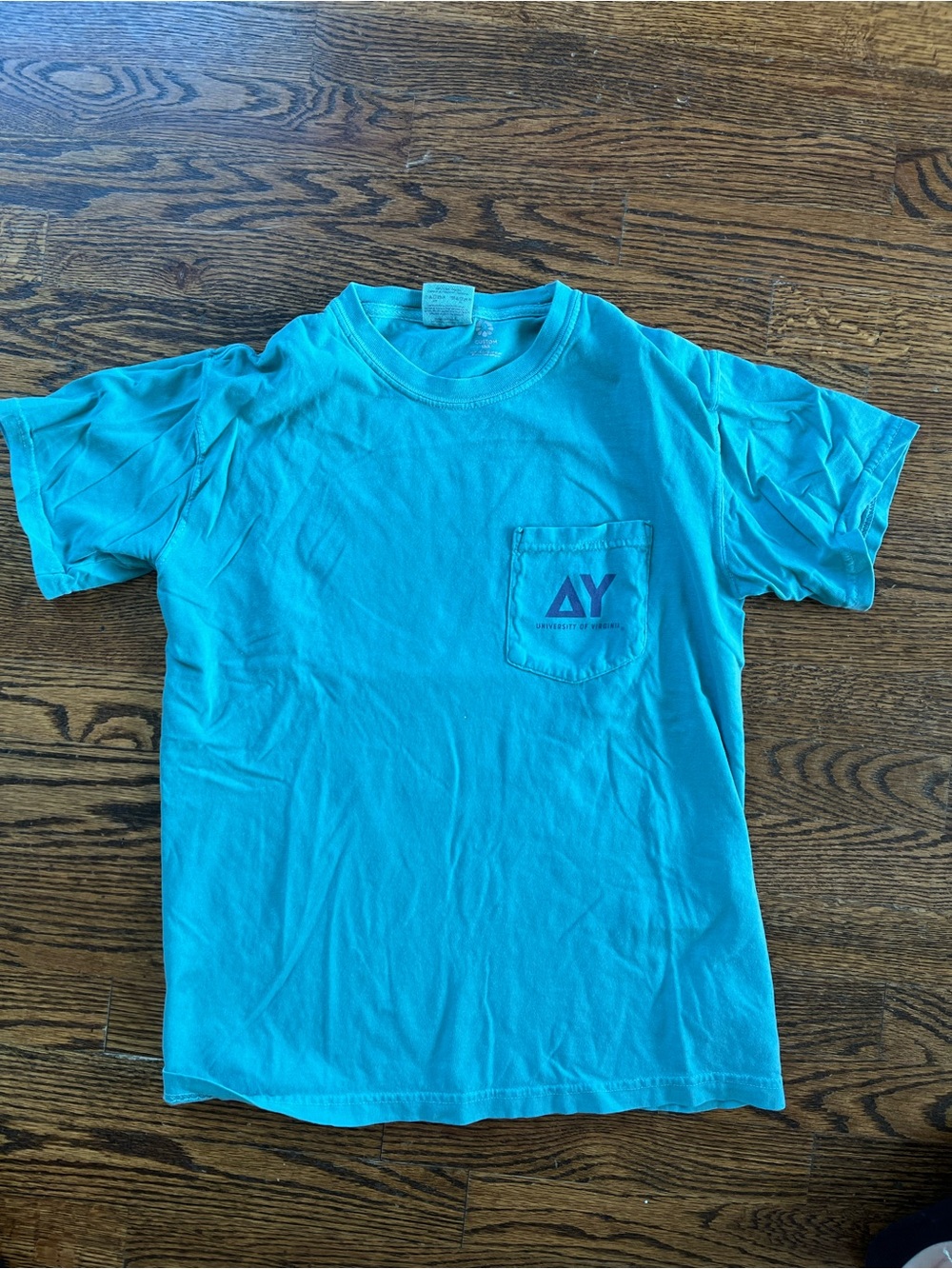 Teal Delta Upsilon UVA Short Sleeve Pocket Tee